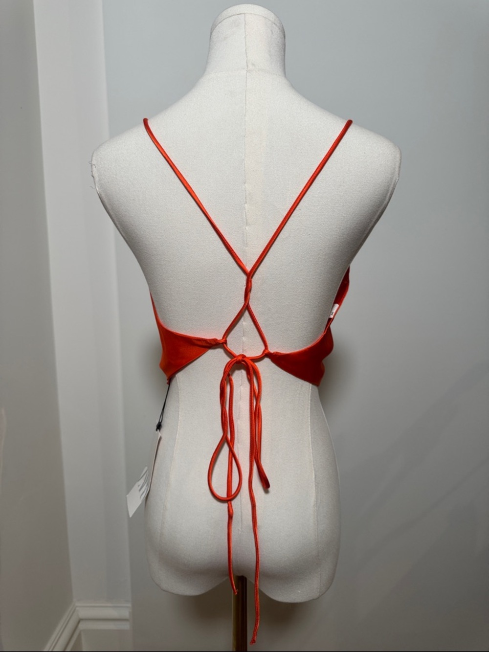 Zara Orange-Red Satin Cowl Camisole - Picture 3 of 3